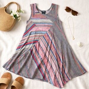Premise Sleeveless Swing Dress Digital Stripe Size L